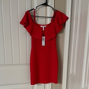 BCBG Red Ruffle Mini Dress